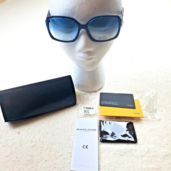 Fendi FS5137 Women's 58-16-130 Navy Sunglasses Dangle Charm Ombre Lens w/ Case - Picture 1 of 16